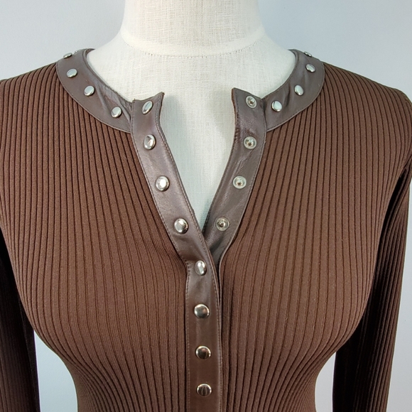 CACHE RIBBED SNAP DOWN SHIRT SIZE MEDIUM - Picture 2 of 8